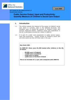 Quantity Measure of Children`s Social Care Output
