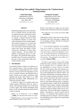 Identifying Non-Explicit Citing Sentences for