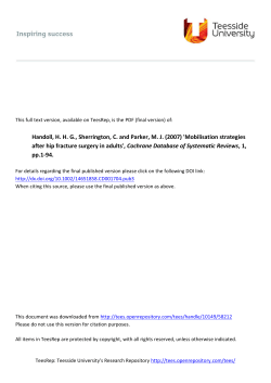 Mobilisation strategies after hip fracture surgery in adults