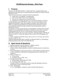 DICOM Reporting Strategy V0.2