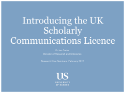 Introducing the UK Scholarly Communications