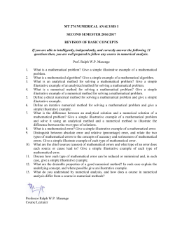 MT 274 NUMERICAL ANALYSIS I SECOND SEMESTER 2016/2017