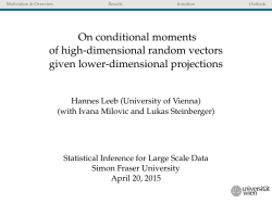 On conditional moments of high-dimensional random vectors given