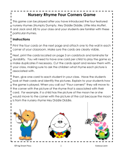 Instructions Nursery Rhyme Four Corners Game - Pre