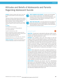 Attitudes and Beliefs of Adolescents and Parents