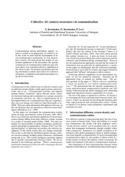 Collective AI: context awareness via communication
