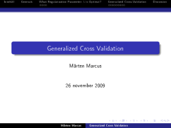 Generalized Cross Validation