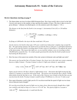 Astronomy Homework #1: Scales of the Universe