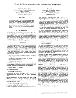 Towards Situation-Oriented Programming Languages