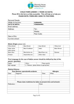 New patient form - Warwick House Medical Centre