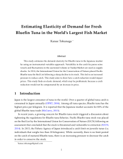 Estimating Elasticity of Demand for Fresh Bluefin