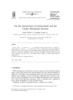 On the intersections of polynomials and the Cayley