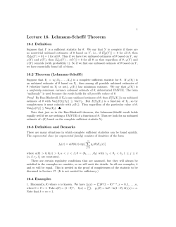 Lecture 16. Lehmann-Scheff&eacute; Theorem