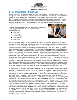 Roles of managers &ndash; British Gas