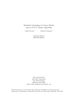 Simulated Annealing in Convex Bodies and an O∗(n4) Volume