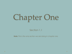 Chapter One