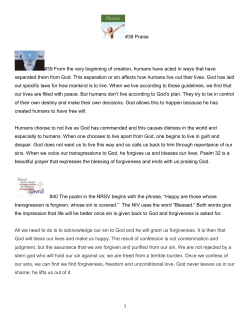 #38 Praise #39 From the very beginning of creation, humans have