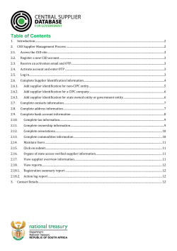 Table of Contents