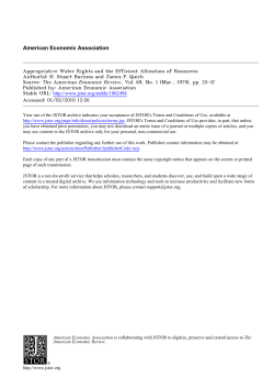 Appropriative Water Rights and the Efficient Allocation of Resources