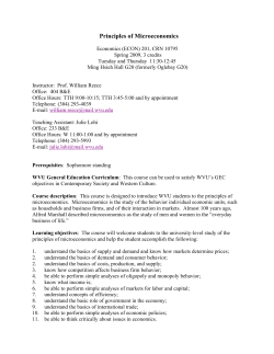 Principles of Microeconomics - WVU College of Business and
