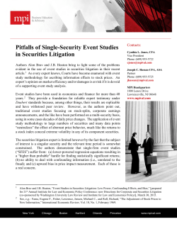 Pitfalls of Single-Security Event Studies in Securities Litigation