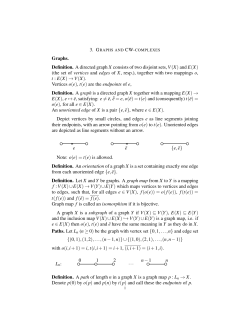 Graphs. Definition. A directed graph X consists of two disjoint sets,V