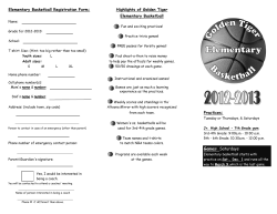 Elementary Basketball Registration Form