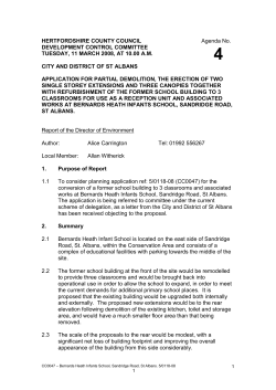 Agenda - item 4 - Bernards Heath Infants School, St Albans