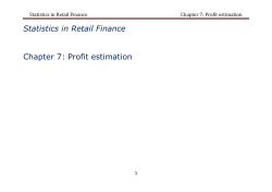 Statistics in Retail Finance Chapter 7: Profit estimation