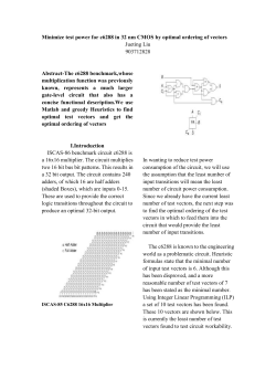 Minimize test power for c6288 in 32 nm CMOS by optimal ordering