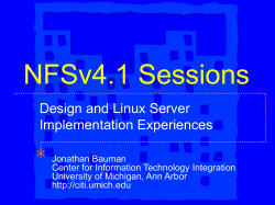 NFSv4.1 Sessions - Center for Information Technology Integration