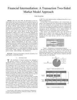 Financial Intermediation: A Transaction Two