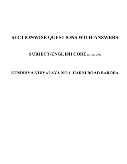 CLASS XII - Kendriya Vidyalaya No.1 Harni Road, Vadodara