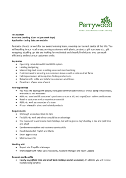 Fantastic chance to work for our award winning team, covering our