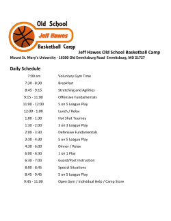 Jeff Hawes Old School Basketball Camp Daily Schedule