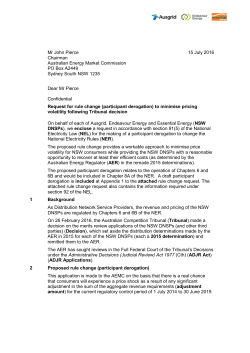AEMC Request for rule change