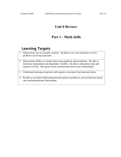 Unit 1 - Worksheet 6 Dimensional Analysis