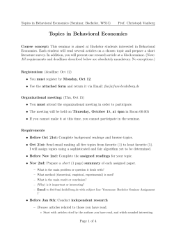 Topics in Behavioral Economics
