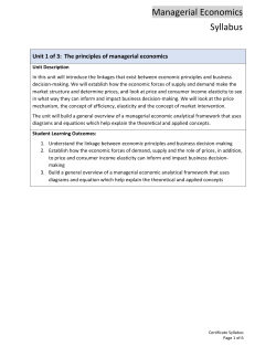 Managerial Economics Syllabus