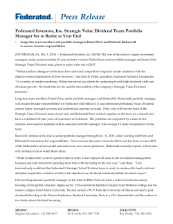 Federated Investors, Inc. Strategic Value Dividend Team Portfolio