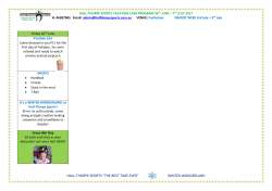 HALL-THORPE SPORTS VACATION CARE PROGRAM 26TH JUNE