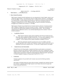 High Capacity - 1.544 Mbps Service