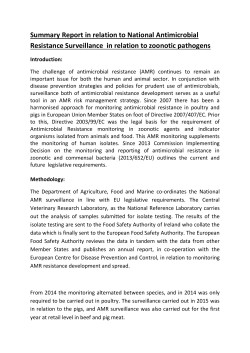 DAFM surveillance on AMR - Department of Agriculture