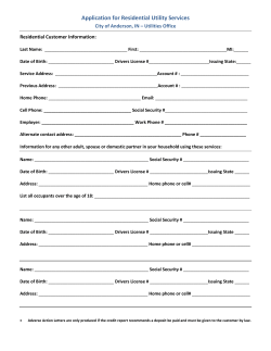 Application for Residential Utility Services