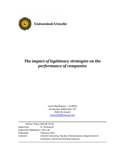 The impact of legitimacy strategies on the performance of companies