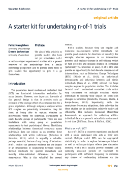 A starter kit for undertaking n-of-1 trials
