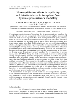 Non-equilibrium effects in capillarity and interfacial area in two