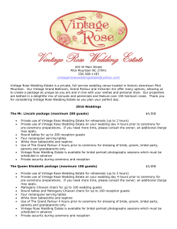 Rates - Vintage Rose Wedding Estate