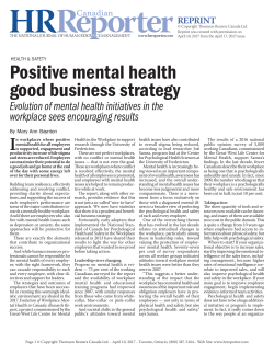 Positive mental health good business strategy