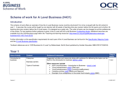 H431 - Scheme of work